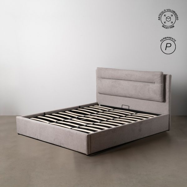 CAMA CANAPÉ GRIS TEJIDO DORMITORIO 191 X 212 X 113 CM