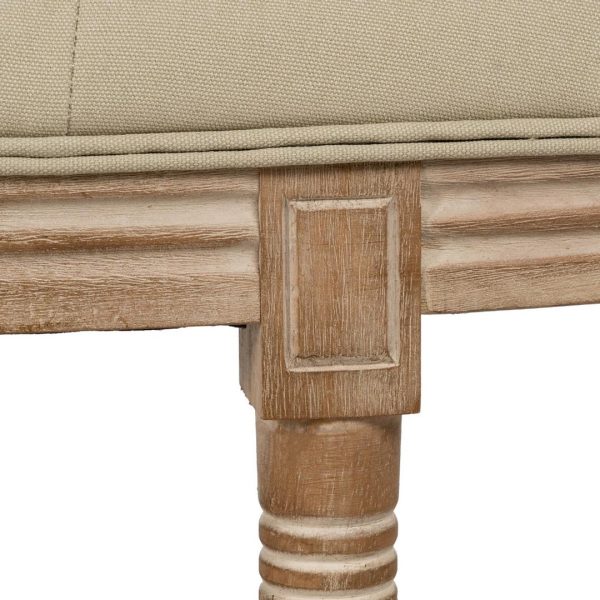 BANQUETA NATURAL-BEIGE TEJIDO-MADERA 125 X 45 X 48 CM