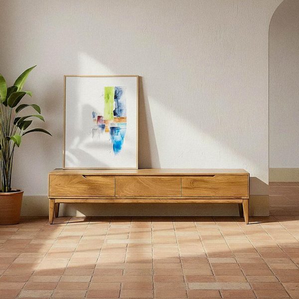 MUEBLE TV NATURAL MADERA DE MANGO 160 X 40 X 40 CM