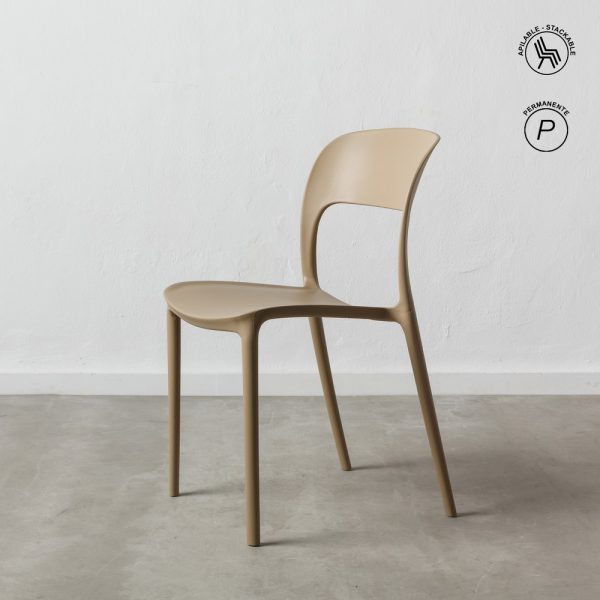 SILLA BEIGE POLIPROPILENO 43 X 43 X 83,20 CM