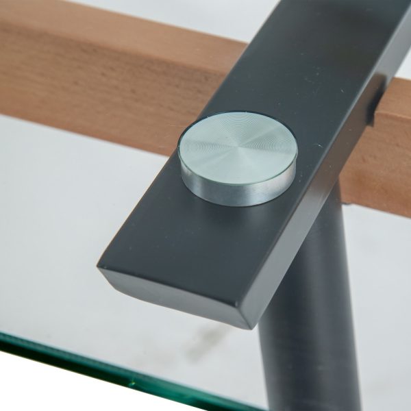 MESA COMEDOR NEGRO METAL-CRISTAL SALÓN 140 X 80 X 75 CM