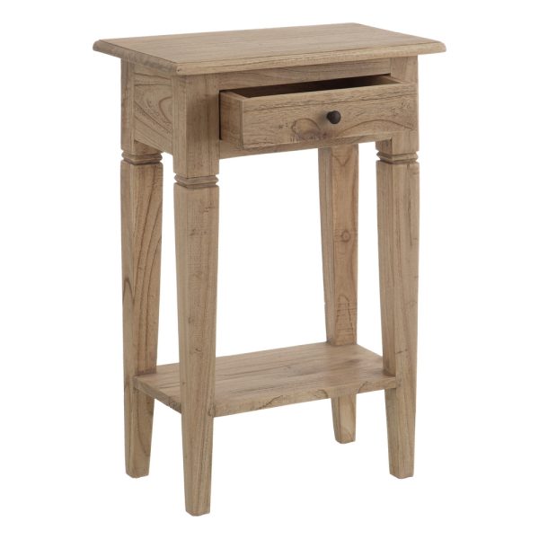 MESITA NATURAL MADERA MINDI DORMITORIO 50 X 32 X 72 CM