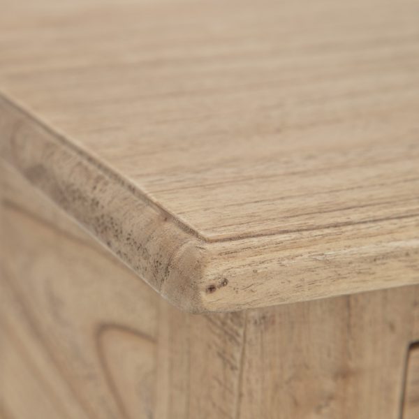 MESITA NATURAL MADERA MINDI DORMITORIO 50 X 32 X 72 CM