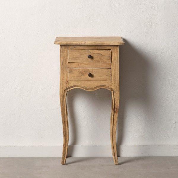 MESITA NATURAL MADERA MINDI DORMITORIO 40 X 30 X 72 CM