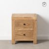 MESITA NATURAL MADERA MINDI DORMITORIO 45 X 35 X 50 CM