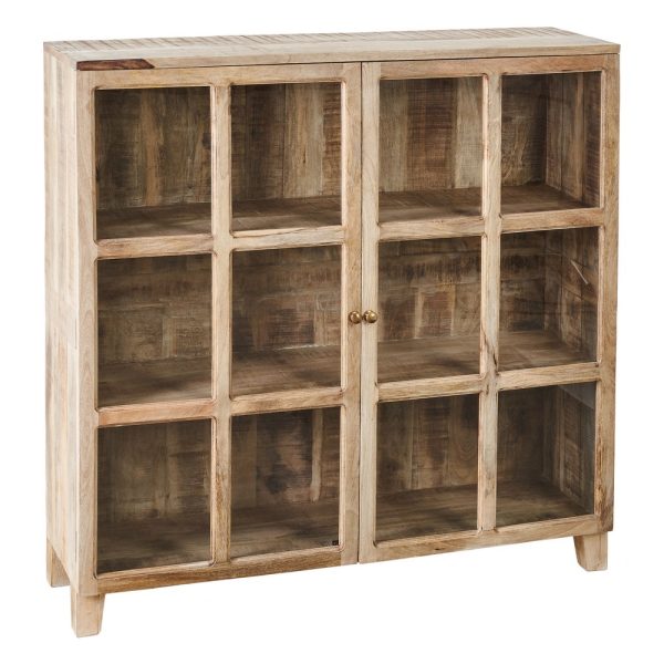 VITRINA BLANCO ROZADO MADERA DE MANGO 120 X 35,50 X 122,50 CM