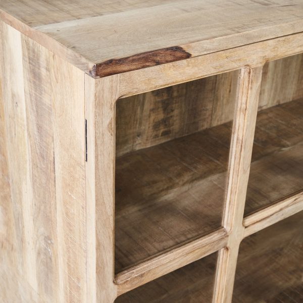 VITRINA BLANCO ROZADO MADERA DE MANGO 120 X 35,50 X 122,50 CM