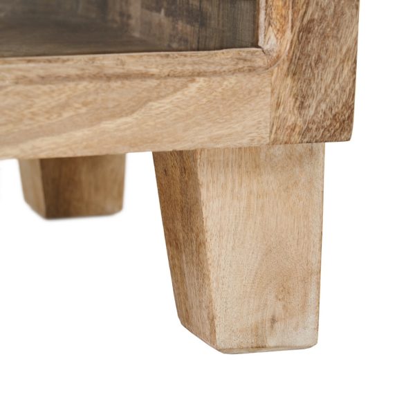 VITRINA BLANCO ROZADO MADERA DE MANGO 120 X 35,50 X 122,50 CM