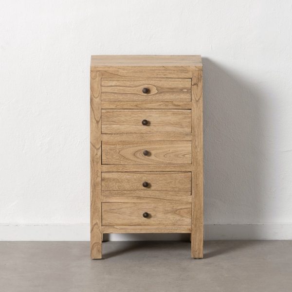 MESITA NATURAL MADERA MINDI DORMITORIO 44 X 34 X 77 CM