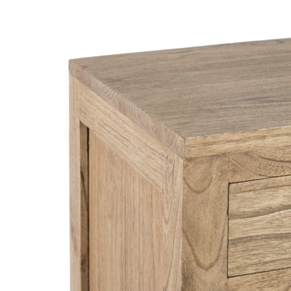 MESITA NATURAL MADERA MINDI DORMITORIO 44 X 34 X 77 CM