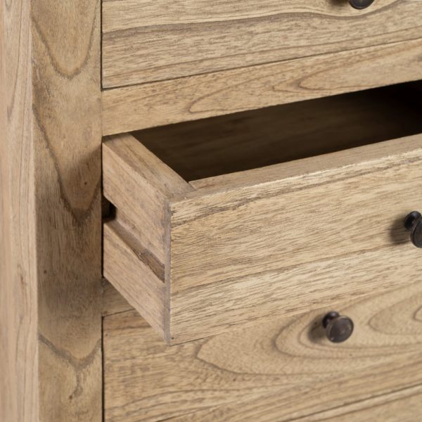 MESITA NATURAL MADERA MINDI DORMITORIO 44 X 34 X 77 CM