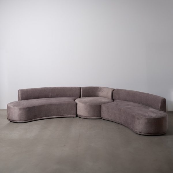 SOFÁ 3 PIEZAS GRIS TEJIDO SALÓN 405 X 112 X 70 CM