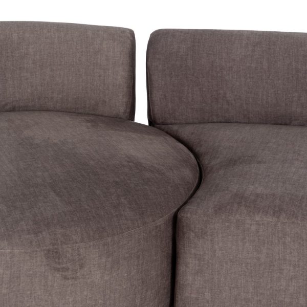 SOFÁ 3 PIEZAS GRIS TEJIDO SALÓN 405 X 112 X 70 CM