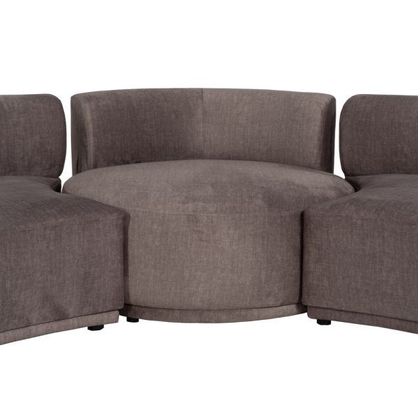 SOFÁ 3 PIEZAS GRIS TEJIDO SALÓN 405 X 112 X 70 CM