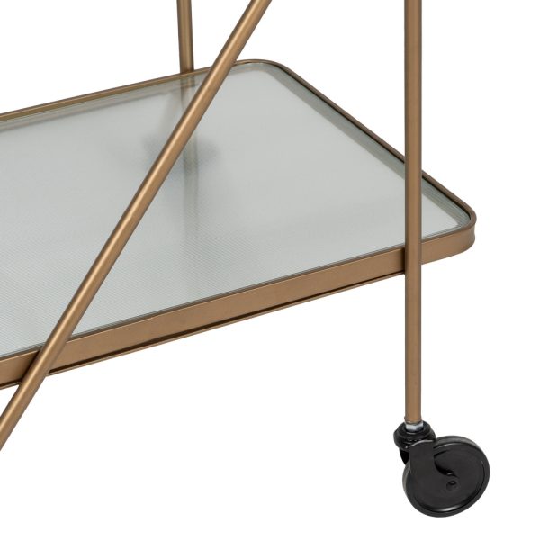 CAMARERA RUEDAS ORO METAL-CRISTAL 61 X 40 X 70 CM