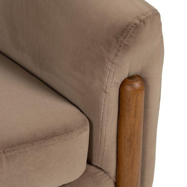 SILLÓN TAUPE TEJIDO-MADERA SALÓN 87 X 80 X 81 CM