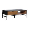 612165-01 MESA CENTRO NEGRO-NATURAL DM-MADERA 124 X 60 X 43,50 CM