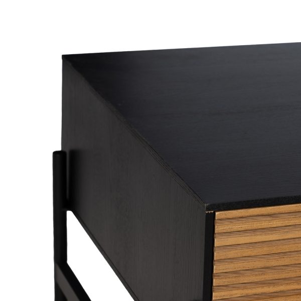612165-03 MESA CENTRO NEGRO-NATURAL DM-MADERA 124 X 60 X 43,50 CM
