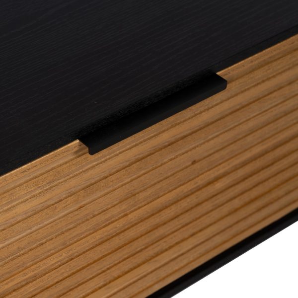 612165-06 MESA CENTRO NEGRO-NATURAL DM-MADERA 124 X 60 X 43,50 CM