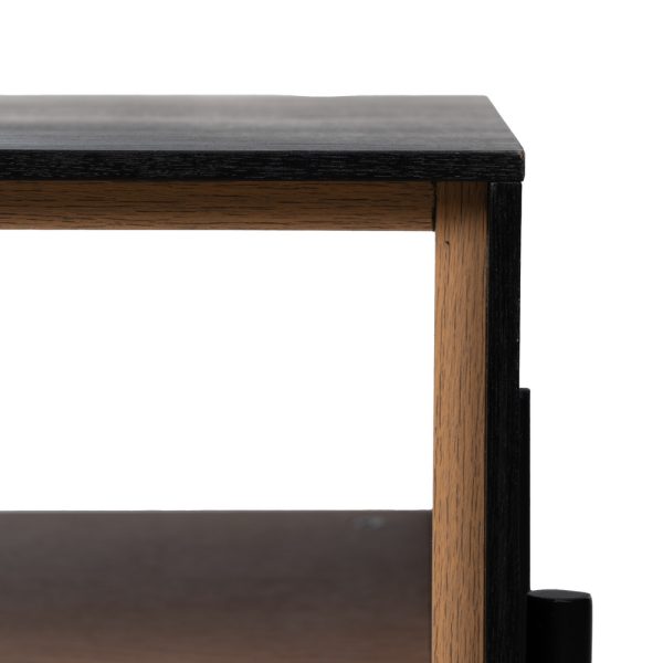 612165-07 MESA CENTRO NEGRO-NATURAL DM-MADERA 124 X 60 X 43,50 CM