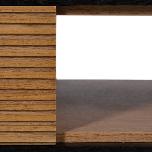 612165-09 MESA CENTRO NEGRO-NATURAL DM-MADERA 124 X 60 X 43,50 CM