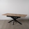 MESA EXTENSIBLE NATURAL-NEGRO DM-METAL 160 X 90 X 77 CM