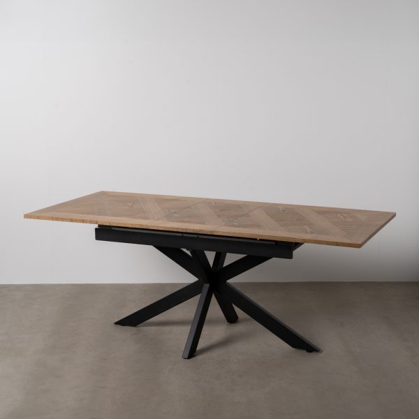 MESA EXTENSIBLE NATURAL-NEGRO DM-METAL 160 X 90 X 77 CM