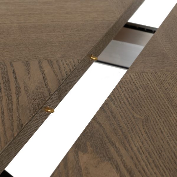 MESA EXTENSIBLE NATURAL-NEGRO DM-METAL 160 X 90 X 77 CM