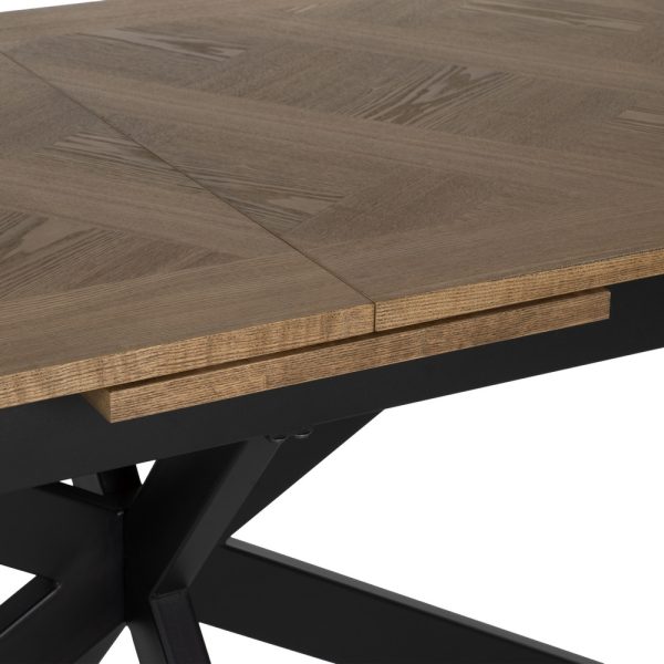 MESA EXTENSIBLE NATURAL-NEGRO DM-METAL 160 X 90 X 77 CM