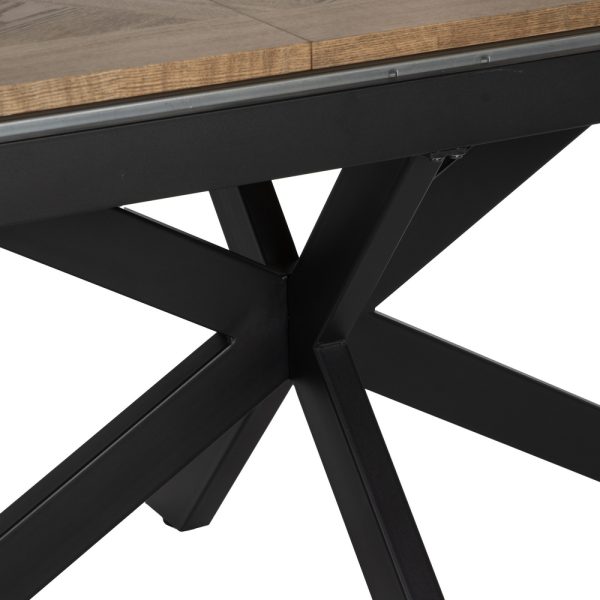 MESA EXTENSIBLE NATURAL-NEGRO DM-METAL 160 X 90 X 77 CM