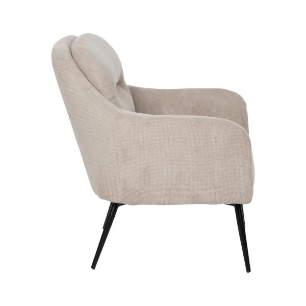 SILLÓN BEIGE TEJIDO-METAL 69 X 73 X 79 CM