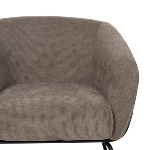 SILLÓN TAUPE TEJIDO-METAL 77 X 72 X 68 CM