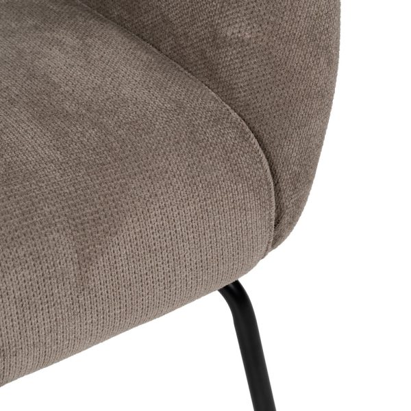 SILLÓN TAUPE TEJIDO-METAL 77 X 72 X 68 CM