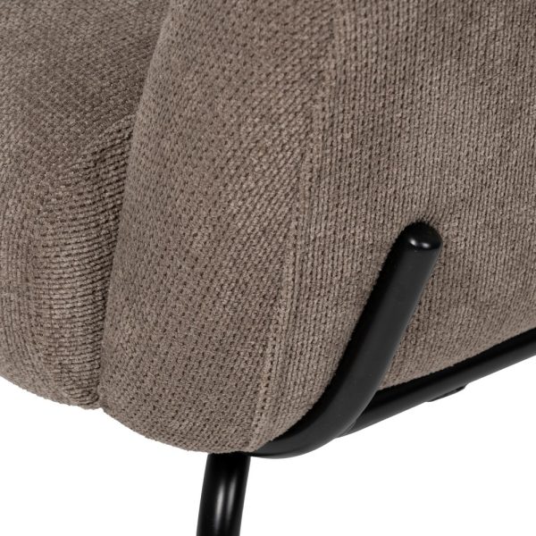 SILLÓN TAUPE TEJIDO-METAL 77 X 72 X 68 CM