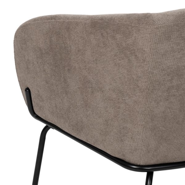 SILLÓN TAUPE TEJIDO-METAL 77 X 72 X 68 CM