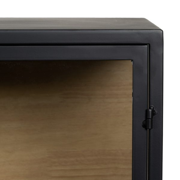 VITRINA NEGRO-NATURAL DM-METAL 150 X 38 X 80 CM