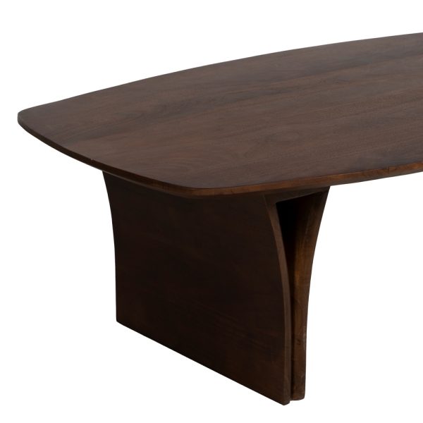 MESA CENTRO MARRÓN MADERA DE ACACIA 130 X 70 X 40 CM