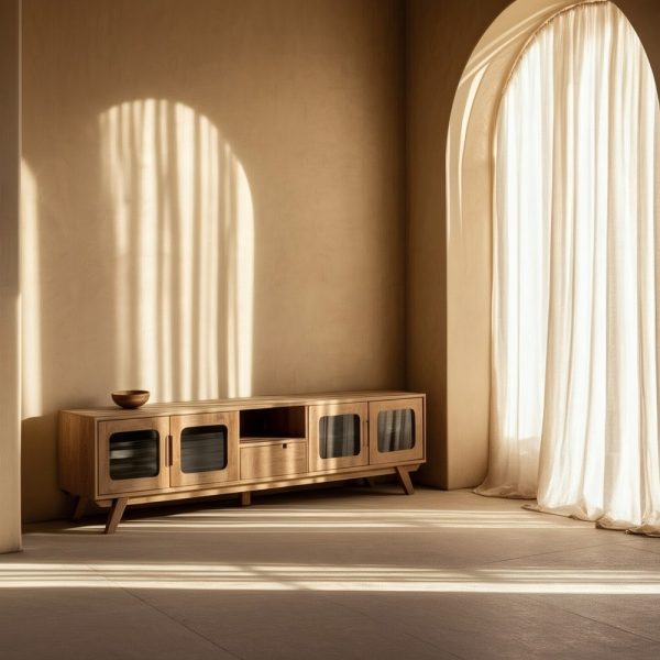 MUEBLE TV NATURAL MADERA DE MANGO SALÓN 180 X 40,50 X 48 CM