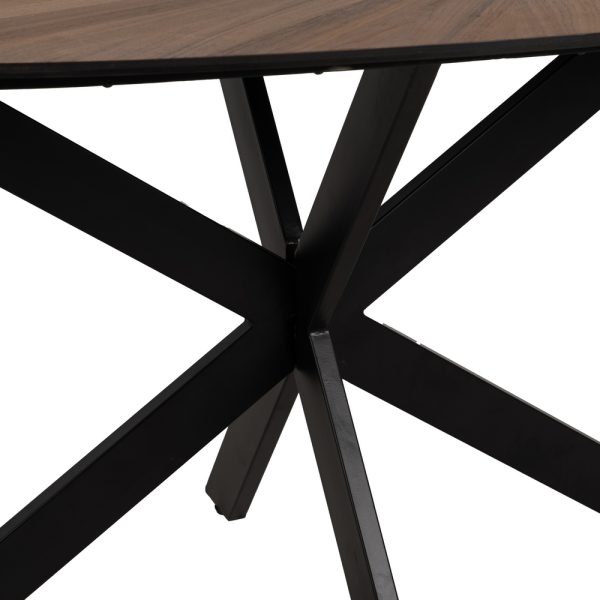 MESA COMEDOR NATURAL-NEGRO DM-METAL 178 X 80 X 77 CM