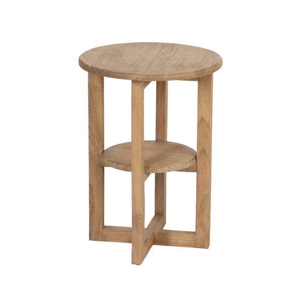 MESA AUXILIAR NATURAL MADERA MINDI SALÓN 40 X 40 X 55 CM