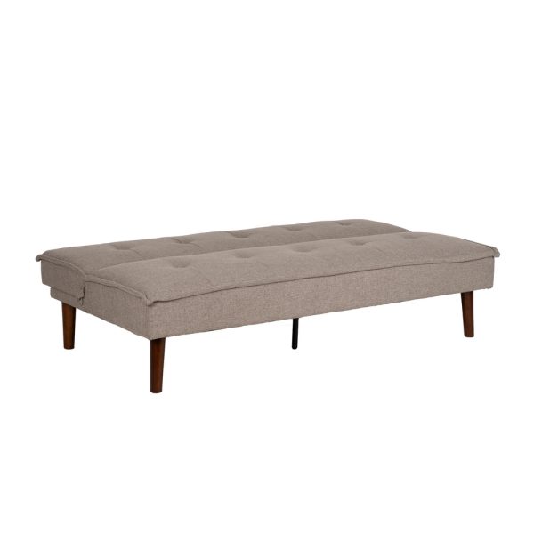 SOFÁ-CAMA BEIGE METAL-MADERA SALÓN 178 X 94 X 86 CM