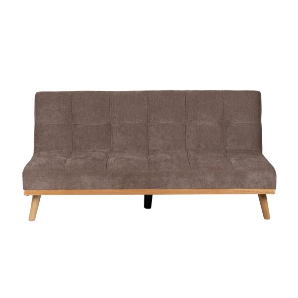SOFÁ-CAMA TAUPE METAL-MADERA SALÓN 178 X 94 X 86 CM