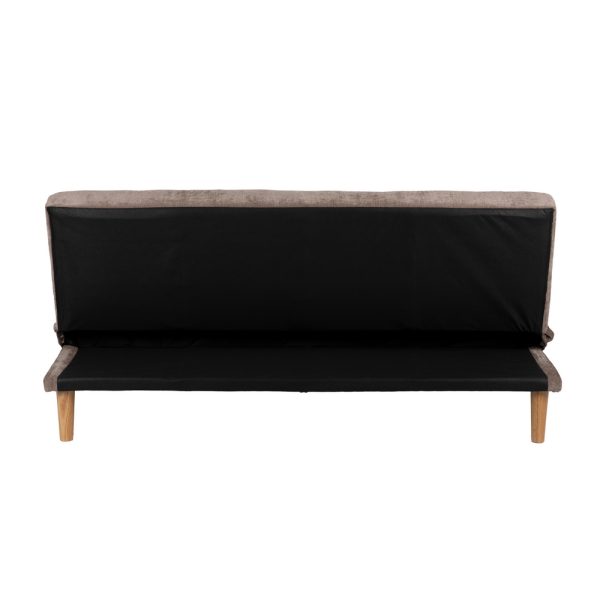 SOFÁ-CAMA TAUPE METAL-MADERA SALÓN 178 X 94 X 86 CM