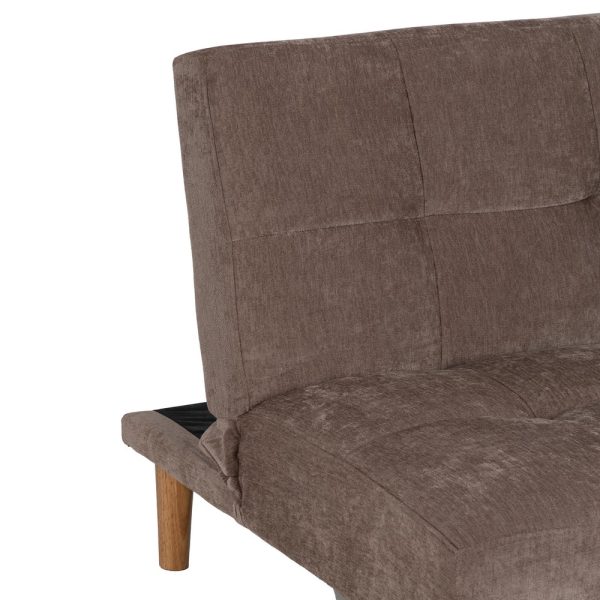 SOFÁ-CAMA TAUPE METAL-MADERA SALÓN 178 X 94 X 86 CM
