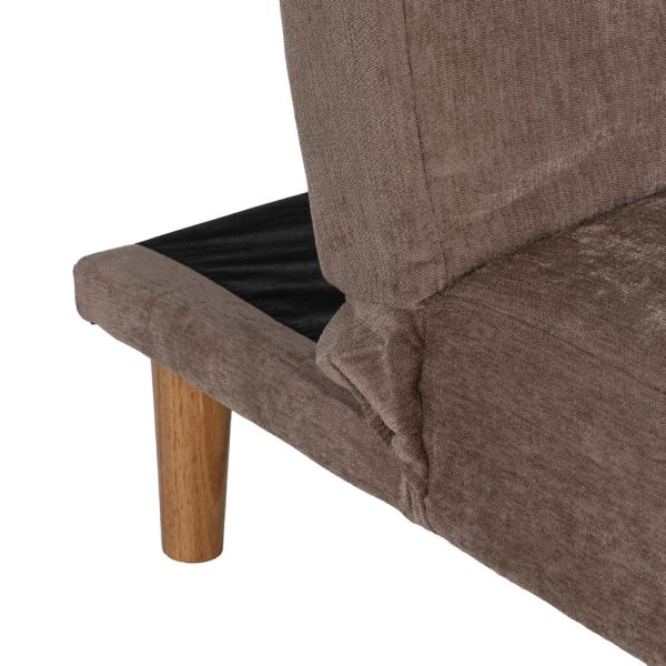 SOFÁ-CAMA TAUPE METAL-MADERA SALÓN 178 X 94 X 86 CM