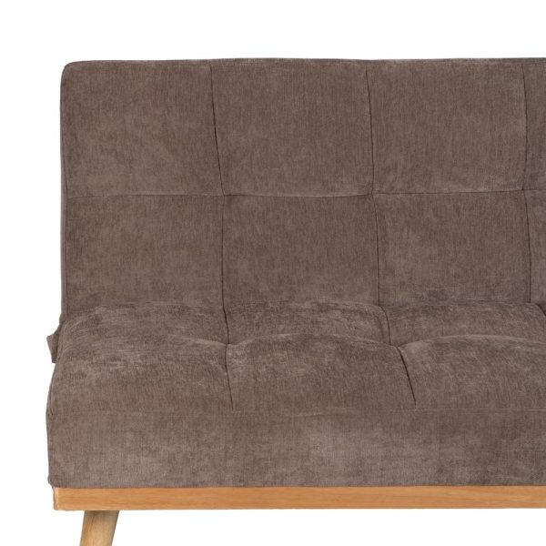 SOFÁ-CAMA TAUPE METAL-MADERA SALÓN 178 X 94 X 86 CM