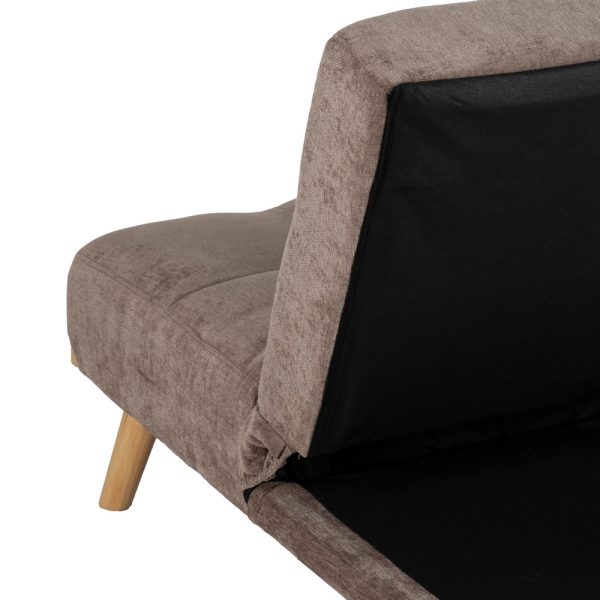 SOFÁ-CAMA TAUPE METAL-MADERA SALÓN 178 X 94 X 86 CM