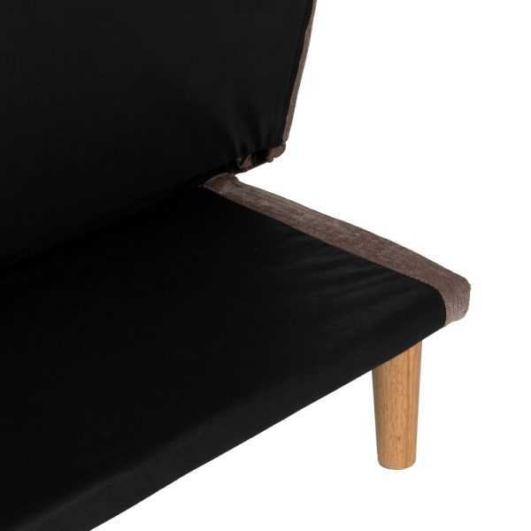 SOFÁ-CAMA TAUPE METAL-MADERA SALÓN 178 X 94 X 86 CM