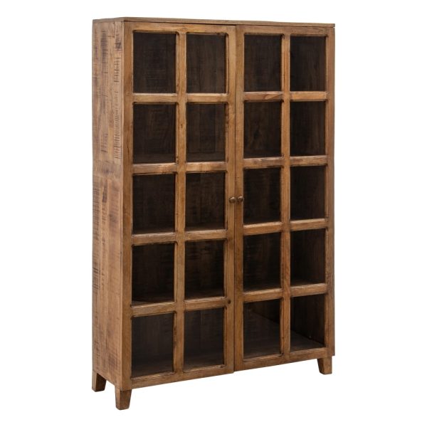 VITRINA NATURAL MADERA DE MANGO SALÓN 115 X 40 X 194 CM