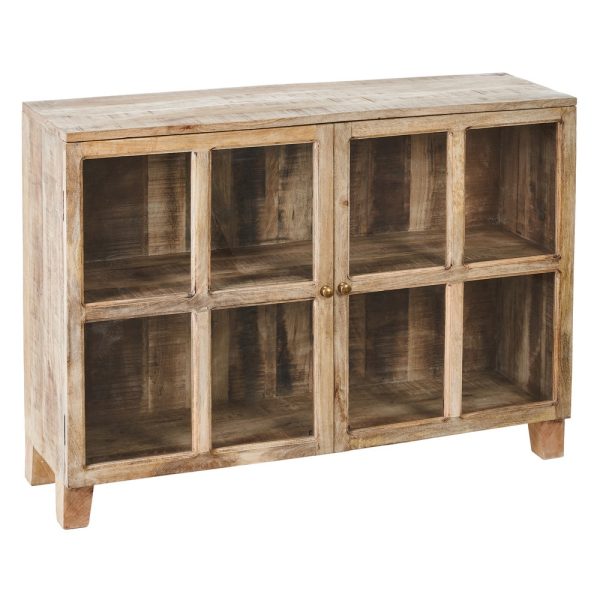VITRINA BLANCO ROZADO MADERA DE MANGO 120 X 35,50 X 88,50 CM